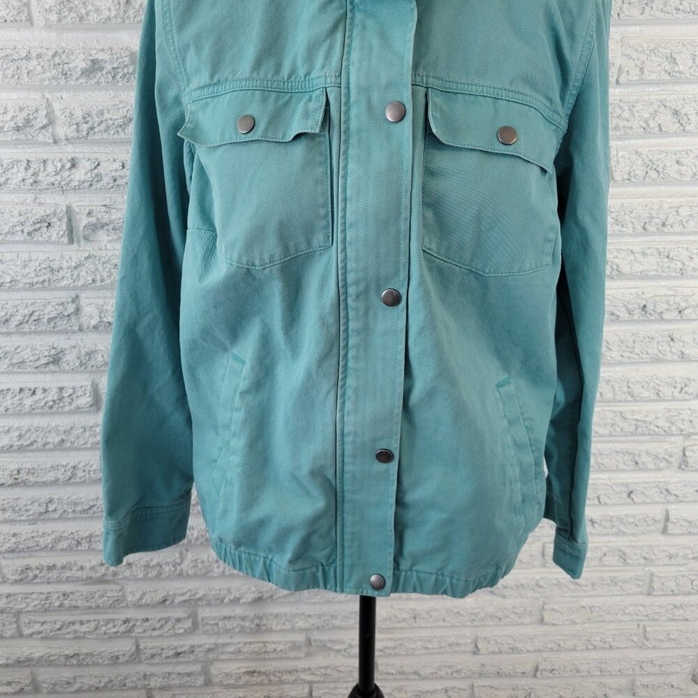 CJ Banks Womens Jacket Extra Large XL Denim Baby Blue Pockets Zip Snap SWE144E - Picture 4 of 10